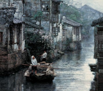 150の主題の芸術作品 Painting - 長江デルタの水の国 1984 中国人 チェン・イーフェイ